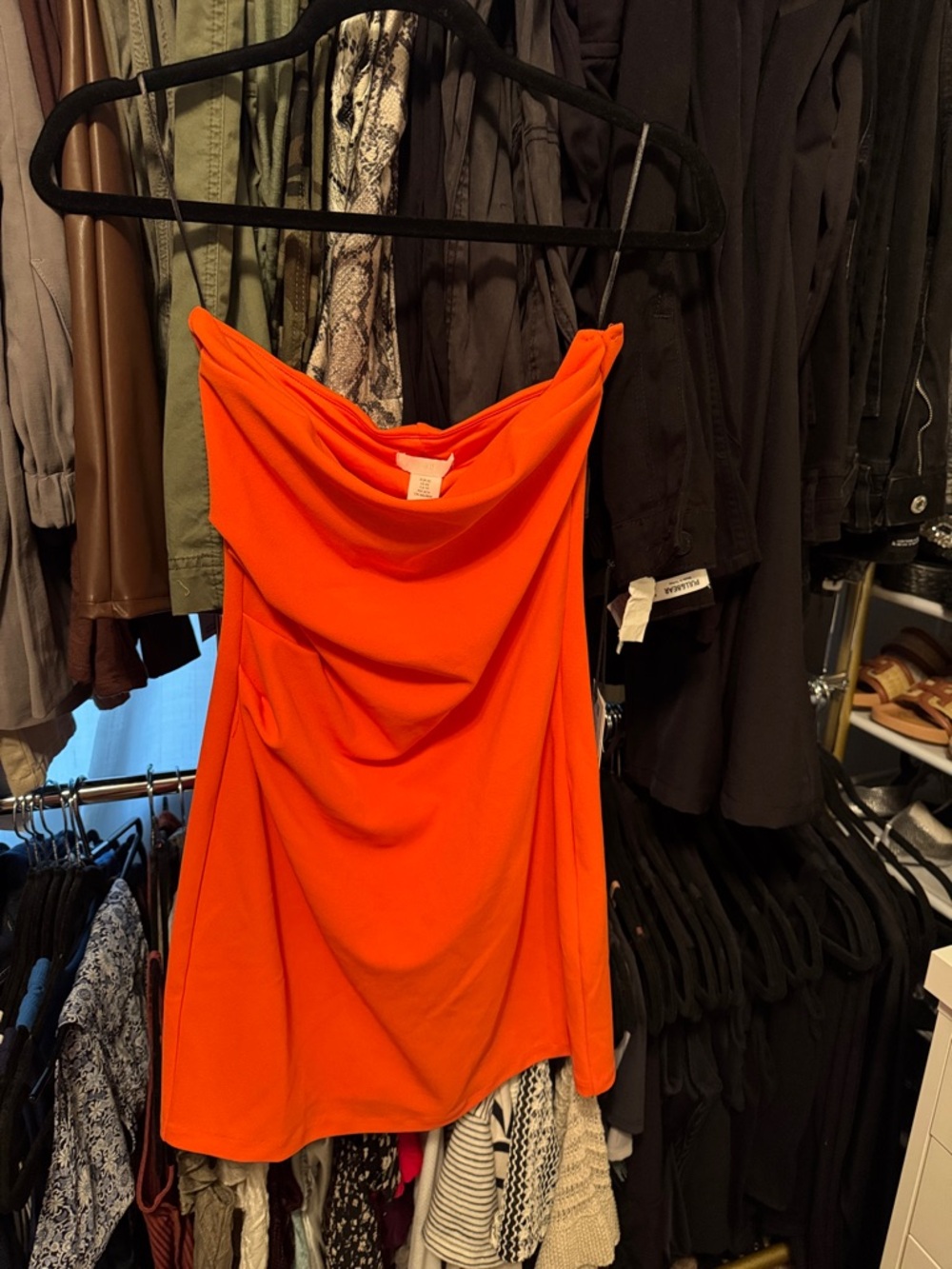 H&M Vibrant Orange Mini Dress - tub dress